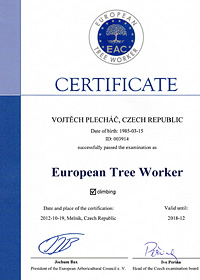 Certifikát – European Tree Worker